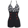 Rebelsmarket vintage gothic skull print one piece tankini plus size swimwear 3