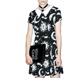 Cosmic Print Punk Gothic Black Doll Dress Cosmic Print Punk Gothic Black Doll Dress