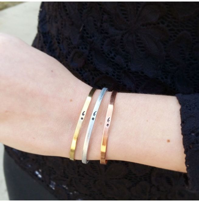 Semi Colon Bracelet Anxiety Awareness Mental Health Rebelsmarket