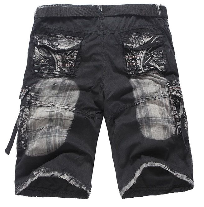 mens distressed cargo shorts