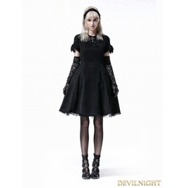 Black Gothic Lolita Short Sleeve Woolen Dress Lq 069 Black Gothic Lolita Short Sleeve Woolen Dress Lq 069