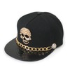 Rebelsmarket golden skull rivet logo pu leather visor caps men women hats and caps 6