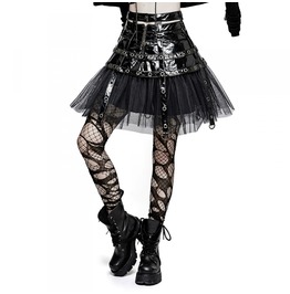 Ladies Black Pvc Dieselpunk Fetish Gothic Buckle Strap Visual Kei Skirt Ladies Black Pvc Dieselpunk Fetish Gothic Buckle Strap Visual Kei Skirt