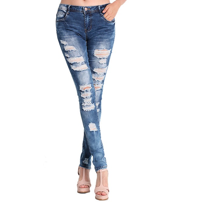stretch ripped jeans womens