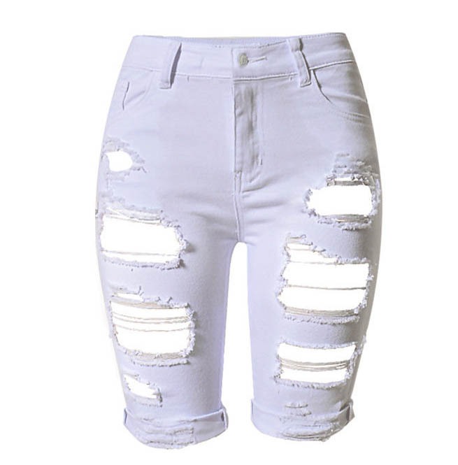 women's plus size cut off shorts