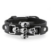 Rebelsmarket skull s keleton buckle bracelet faux leather cuff black bracelets 4