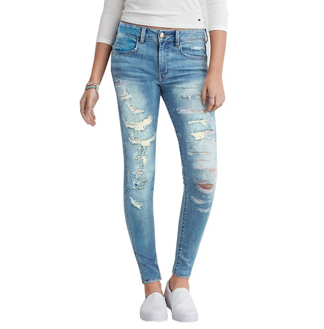 ladies bleached jeans
