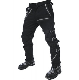 Dead Threads Men's Black Goth Punk Morte Pants Buckle Chain Trousers Dead Threads Men's Black Goth Punk Morte Pants Buckle Chain Trousers