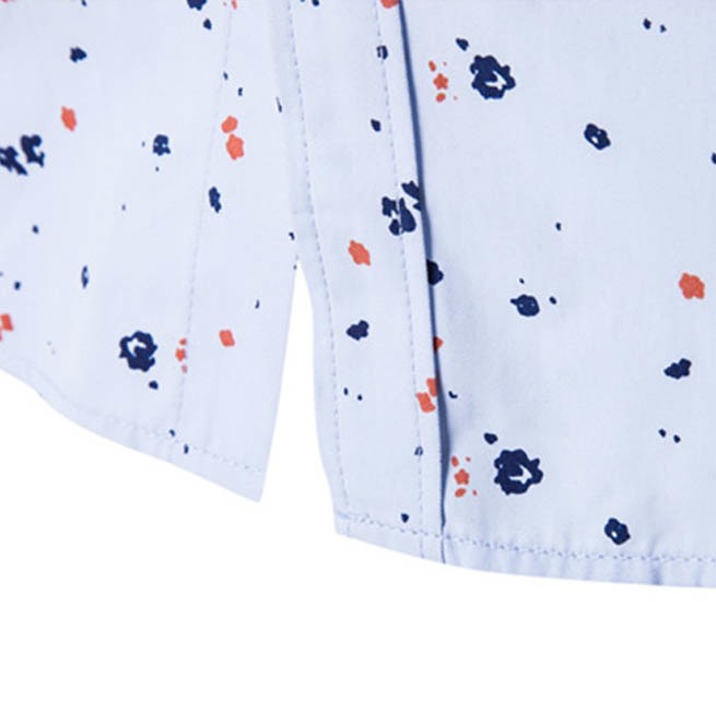 Paint Splatter Design Patchwork Long Sleeve Dress Shirt RebelsMarket