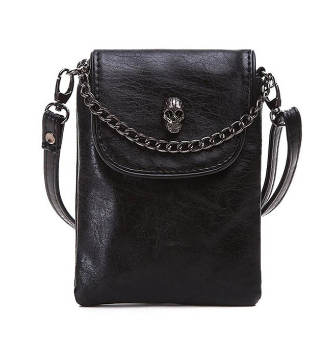 Punk Skull Chain Mobile Phone Cross Body Messenger Bag | RebelsMarket