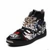 Rebelsmarket mens fashion printed punk rivet side zipper ankle boot martin boots boots 6