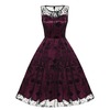 Rebelsmarket vintage retro goth floral sleeveless mesh cocktail swing dress dresses 3