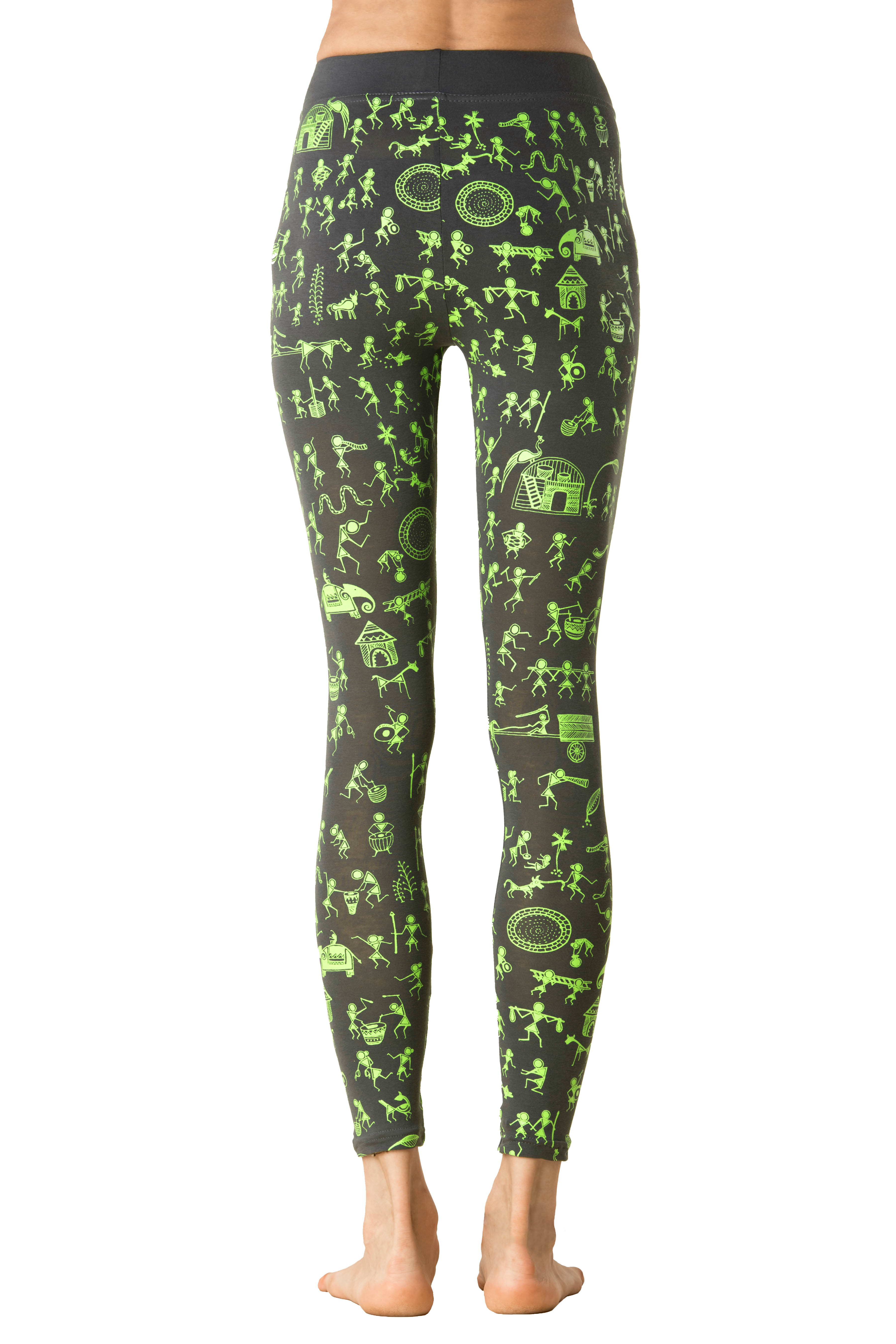 Graphic Leggings Boho Tights India Warli Art Legging RebelsMarket