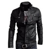 Rebelsmarket punk rock motorcycle biker slim pockets zipper pu leather jacket jackets 7