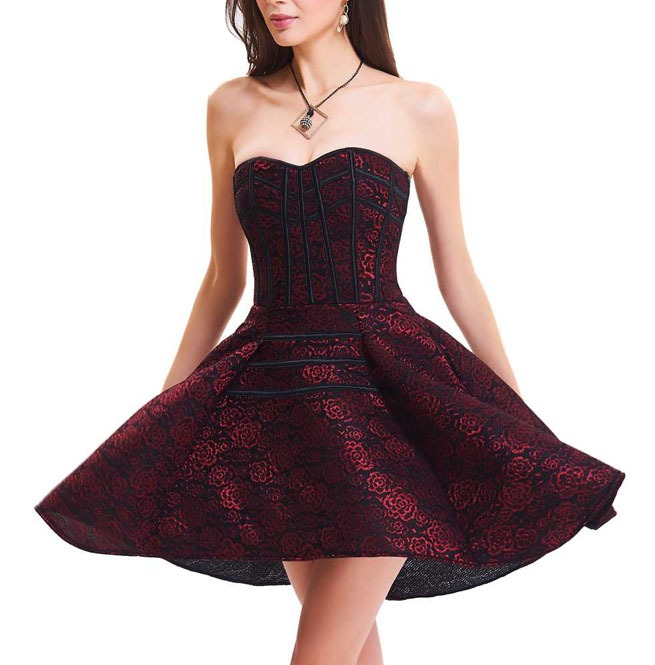 large size flowers pattern dress