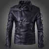 Rebelsmarket mens punk zipper side lace up faux leather motorcycle biker jacket jackets 6