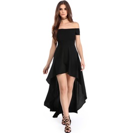 Black Blue Red High Low Hem Off Shoulder Party Dress Gothic Evening S Xxl Black Blue Red High Low Hem Off Shoulder Party Dress Gothic Evening S Xxl