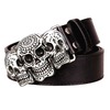Rebelsmarket sugar skull day of the dead pu leather punk rock metal buckle belt belts and buckles 5