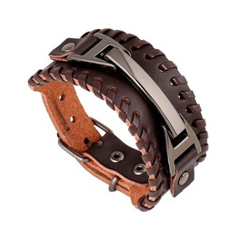 Punk Men's Large multicouche en cuir tressé ceinture bracelet Cuff Bracelet Bangle Punk Men's Large multicouche en cuir tressé ceinture bracelet Cuff Bracelet Bangle
