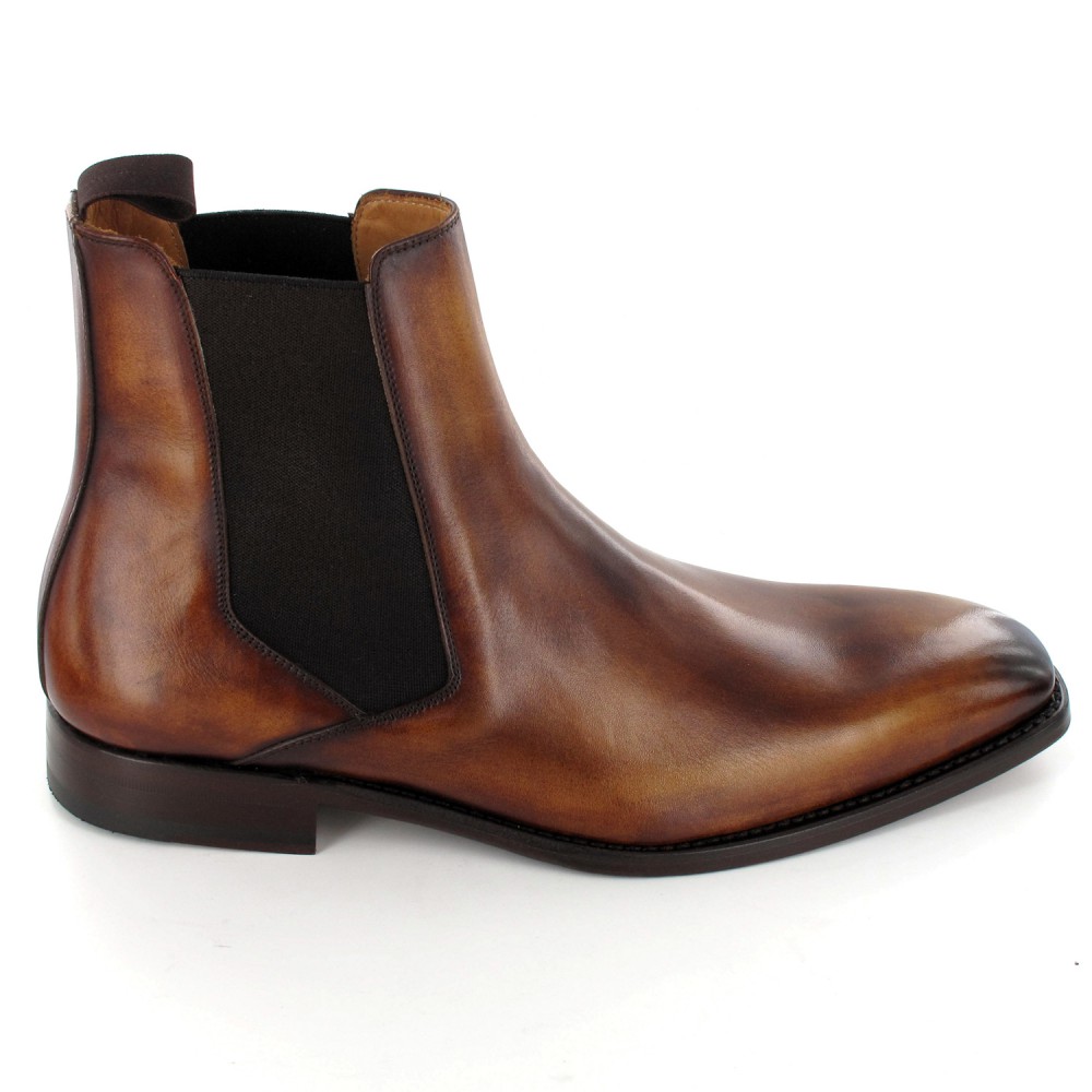 Handmade Men Brown Chelsea Boots, Men Brown Ankle Leather ...