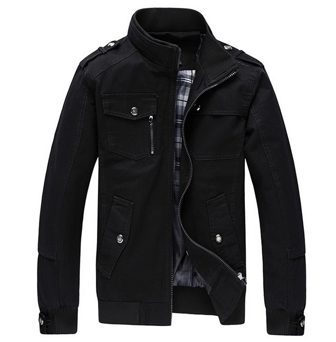 Military Streetwear Pocket Design Stand Collar Men's RebelsMarket