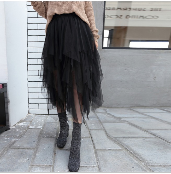 Luan LILIY TULLE LONG SKIRT BLACK Luan スカート 「Luan」LILY