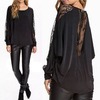 Rebelsmarket lace long sleeve black blouse top womens standard tops 6
