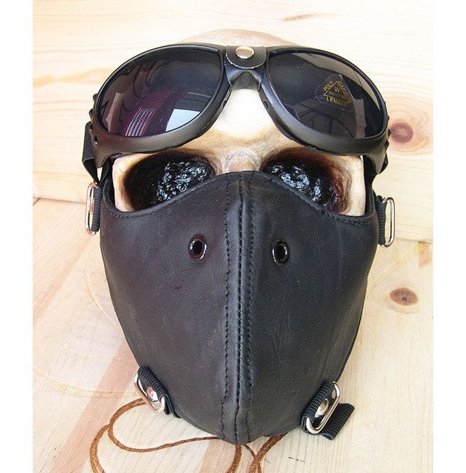 2 Pc Set Black Face Mask Goggles RebelsMarket