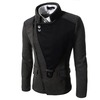 Rebelsmarket steampunk goth patchwork diagonal zipper england style slim suit jacket men coats 8