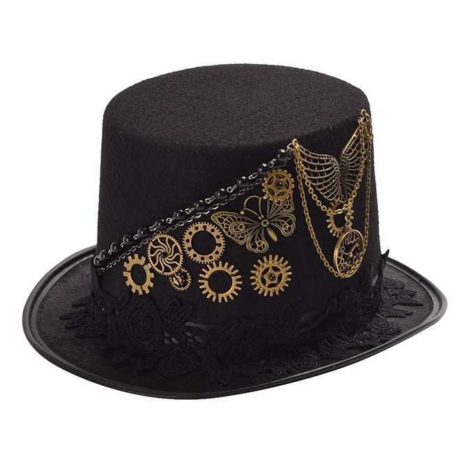 womens black top hat