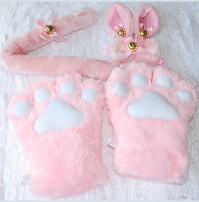 Amine Cosplay Cat Paws Tail Ears Furry Costume Set RebelsMarket