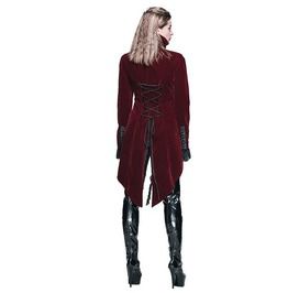 Gothic Red Velvet Women’s Jacket With Rose & Feather | RebelsMarket