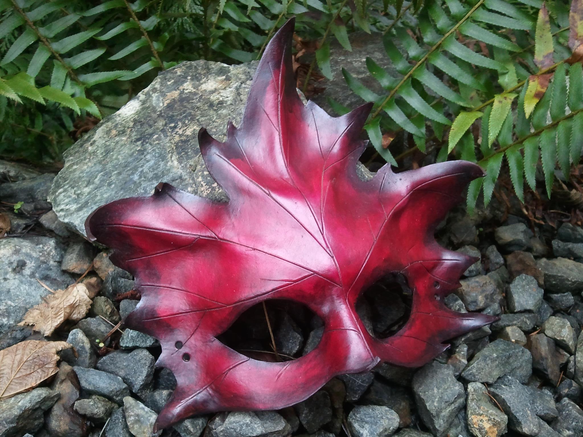 Leather Maple Leaf Mask Red RebelsMarket
