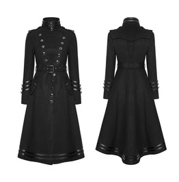 Gothic Women Steampunk Military Coat Black Punk Ladies Uniform Long Jacket Gothic Women Steampunk Military Coat Black Punk Ladies Uniform Long Jacket