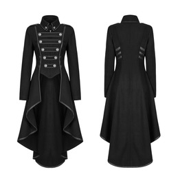 Womens Gothic Military Coat Black Punk Ladies Steampunk Army Uniform Jacket Womens Gothic Military Coat Black Punk Ladies Steampunk Army Uniform Jacket