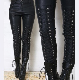 Punk Rock Women Pant Lambskin Leather Gothic Band Pleather Pants Punk Rock Women Pant Lambskin Leather Gothic Band Pleather Pants