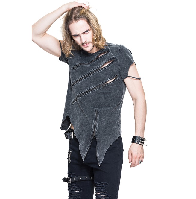 Punk Men's Zipper Short Sleeve T Shirt Thinkers RebelsMarket