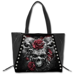 Ethel Ernest Skull And Flowers Day Of The Dead Womens Purse PU Leather Shoulder Tote Bag