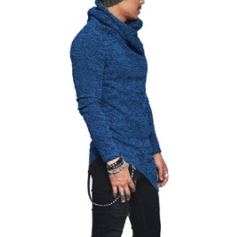 asymmetrical hoodie with cowl neck