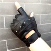 Rebelsmarket mens leather fingerless driving motorcycle gloves street dance accessories gloves 4