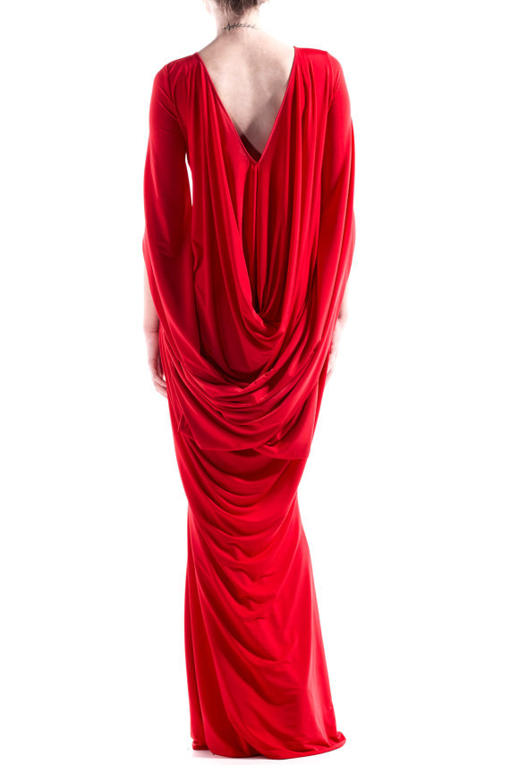 rebelsmarket_red_long_gown_formal_gown_cape_dress_cocktail_dress_christmas_dress_dresses_4jpg - Long Christmas Dresses rebelsmarket_red_long_gown_formal_gown_cape_dress_cocktail_dress_christmas_dress_dresses_4jpg - Long Christmas Dresses