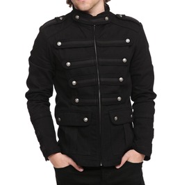 Mens Gothic Steampunk Jacket Black Gothic Military Band Vintage Goth Coat Mens Gothic Steampunk Jacket Black Gothic Military Band Vintage Goth Coat