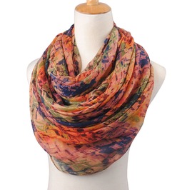 Vintage Autumn Winter Printed Polyester Scarf for Women