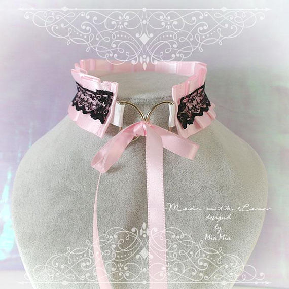 rebelsmarket_kitten_pet_play_collar_bdsm_ddlg_choker_necklace_pink_black_lace_bow_ring_necklaces_2.jpg