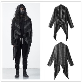 Punk Rock Mens Fashion Black Trench Coat Spring Autumn Streetwear Punk Rock Mens Fashion Black Trench Coat Spring Autumn Streetwear