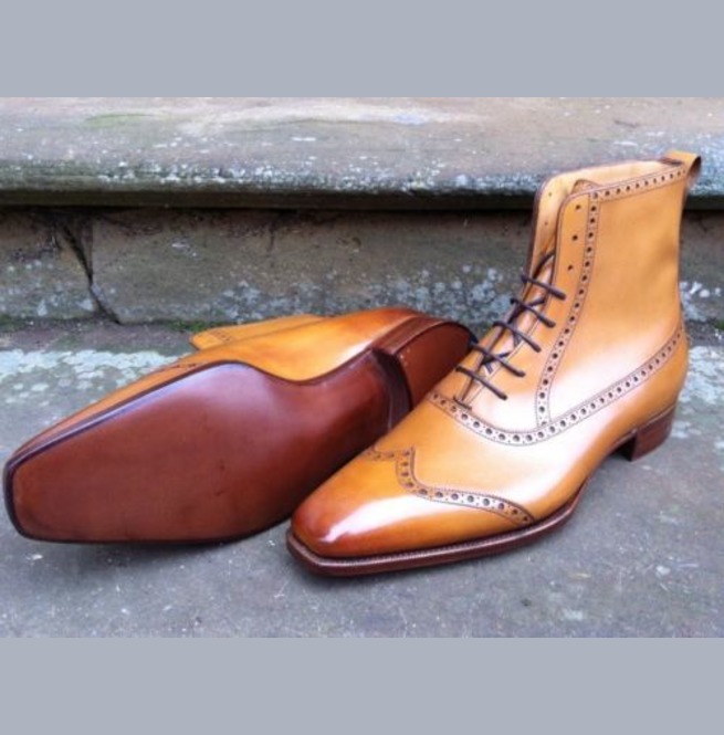 mens tan lace up boots