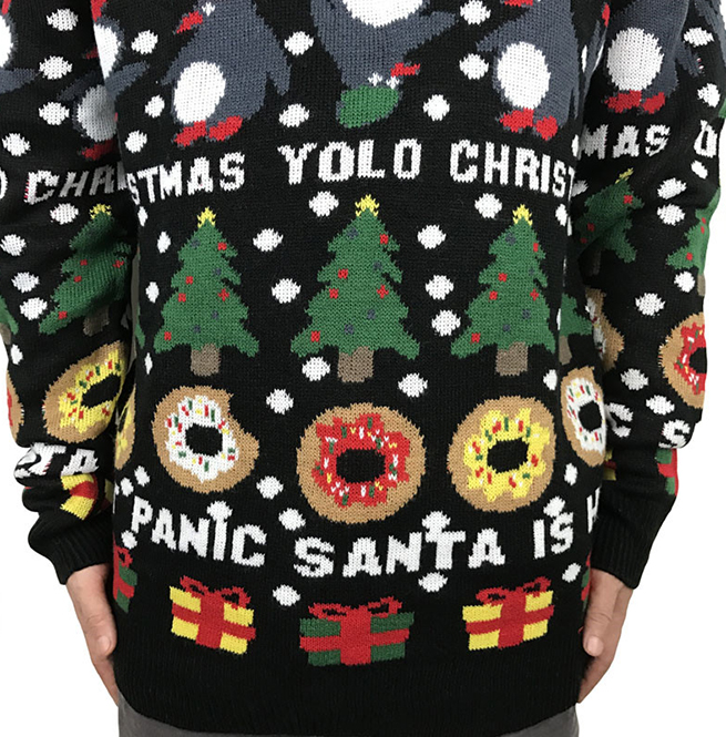 rebelsmarket_funny_yolo_donut_panic_santa_is_here_knitted_ugly_christmas_sweater_men_hoodies_and_sweatshirts_3jpg - Christmas Sweaters Men rebelsmarket_funny_yolo_donut_panic_santa_is_here_knitted_ugly_christmas_sweater_men_hoodies_and_sweatshirts_3jpg - Christmas Sweaters Men