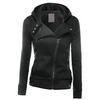 Rebelsmarket asymmetrical zipper notched lapel collar slip pockets hooded jacket women jackets 9