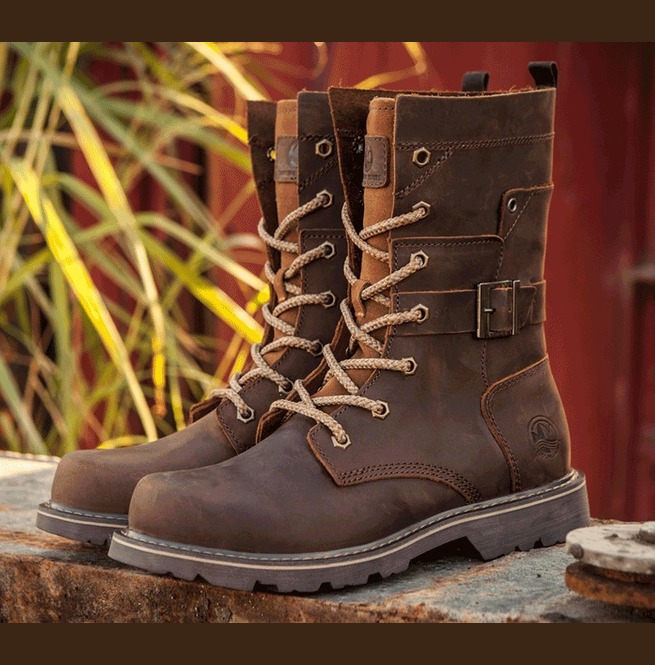 Men High Top Boots Martin Boots Genuine Leather RebelsMarket