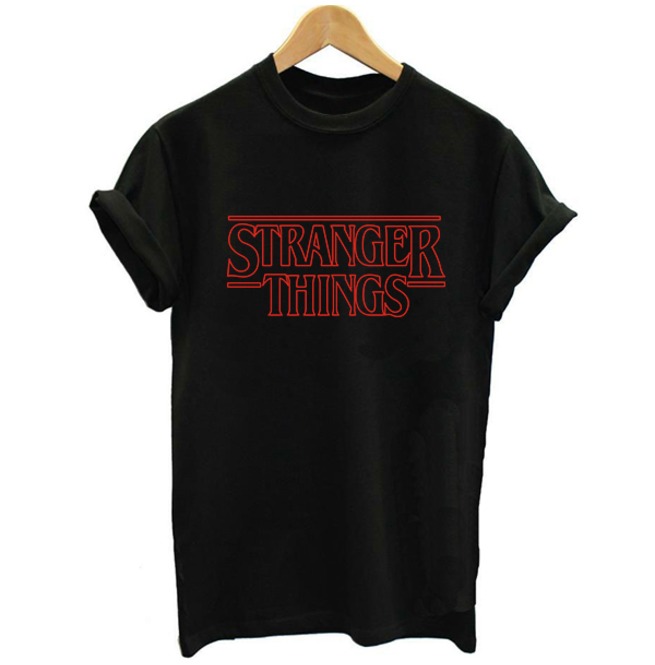Stranger Things Logo T Shirt In Black Or White Color Rebelsmarket